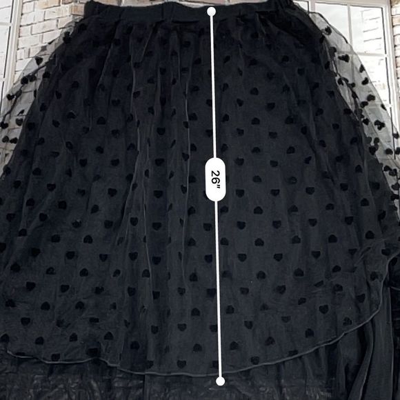 NWT Women’s Hagara Black Triple Layer Elastic Waist Heart Skirt (1) FQ22 - Picture 6 of 8